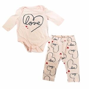 GAP Baby Pink Outfit with Heart Design